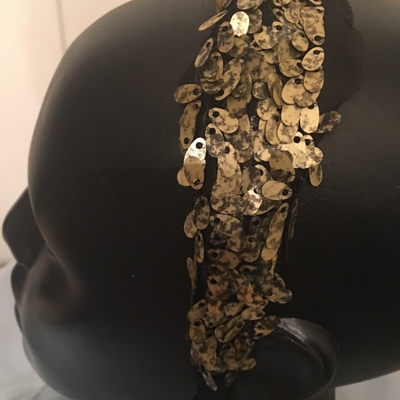 Macy's Style&Co Black And Gold Sequin Headband - Picture 5 of 5